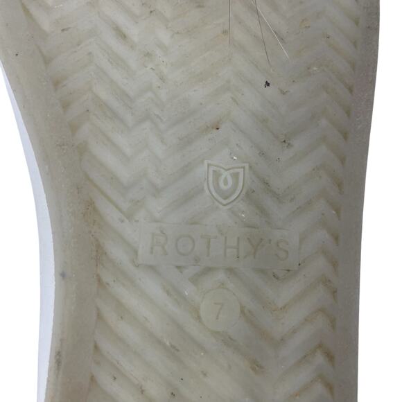 Rothy's The Lace Up Sneaker Knit Fabric Navy Orange Size 7 Limited Edition - Picture 11 of 12